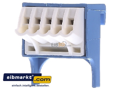 Front view Hager VZ455N (VE10) Rail terminal bar 1-p screwless clamp 
