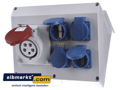 Front view Hensel FP CB 216 CEE-Socket combination IP44

