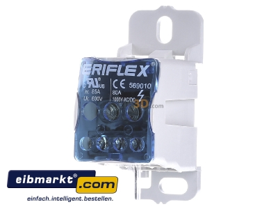 Front view Erico UD 80A Rail terminal bar 1-p screw clamp 
