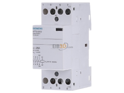 Front view Siemens 5TT5830-2 Installation contactor 24VAC 4 NO/ 0 NC 
