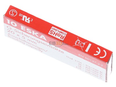 View up front Eska 520.614 Miniature fuse fast 0,5A 5x20 mm 
