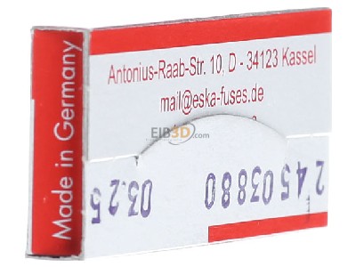 Ansicht rechts Eska 520.615 G-Sicherungseinsatz F 630mA 5x20mm 