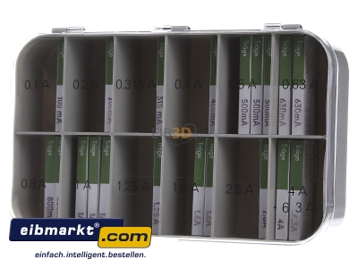 Front view Eska 522.800 Miniature fuse assortment time-lag 
