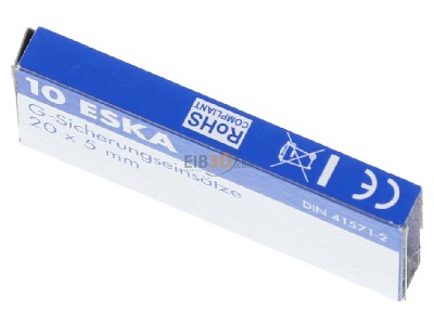 Ansicht oben vorne Eska 521.010 G-Sicherungseinsatz M 200mA 5x20mm 