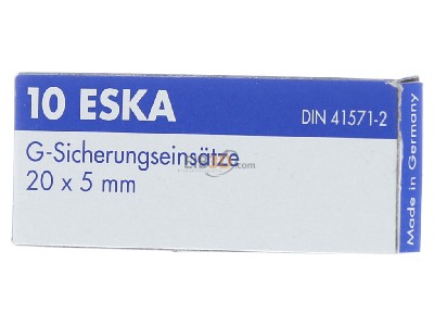 Frontansicht Eska 521.012 G-Sicherungseinsatz M 315mA 5x20mm 