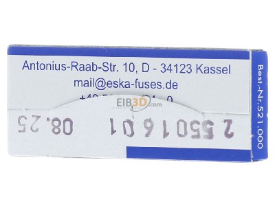 Ansicht hinten Eska 521.019 G-Sicherungseinsatz M 1,6A 5x20mm 