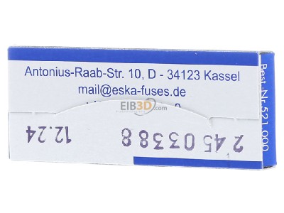 Ansicht hinten Eska 521.021 G-Sicherungseinsatz M 2,5A 5x20mm 