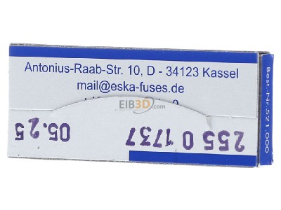 Ansicht hinten Eska 521.024 G-Sicherungseinsatz M 5A 5x20mm 