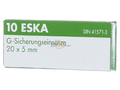 Frontansicht Eska 522.023 G-Sicherungseinsatz T 4A 5x20mm 