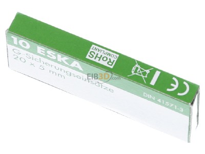 Ansicht oben vorne Eska 522.023 G-Sicherungseinsatz T 4A 5x20mm 