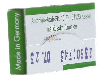 Ansicht rechts Eska 522.517 G-Sicherungseinsatz T 1A 5x20mm 