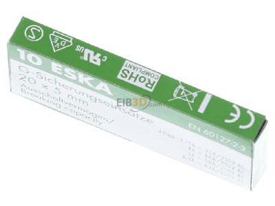 Ansicht oben vorne Eska 522.522 G-Sicherungseinsatz T 3,15A 5x20mm 