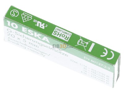 View up front Eska 522.523 Miniature fuse time-lag 4A 5x20 mm 
