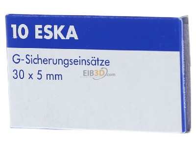 Front view Eska 530.225 Miniature fuse medium delay 6,3A 

