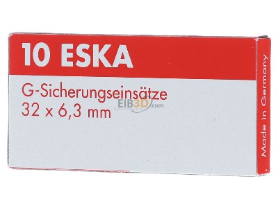 Frontansicht Eska 632.127 G-Sicherungseinsatz FF 10A 6,3x32mm 