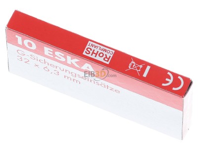 Ansicht oben vorne Eska 632.127 G-Sicherungseinsatz FF 10A 6,3x32mm 