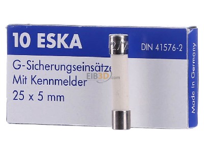 Front view Eska 528.020 Miniature fuse medium delay 2A 5x25 mm 
