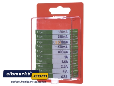 Front view Eska 122.800 Miniature fuse assortment time-lag
