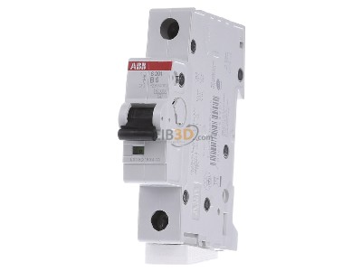 Front view ABB S201-B6 Miniature circuit breaker 1-p B6A 
