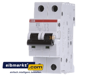 Front view ABB Stotz S&J 2CDS252001R0165 Miniature circuit breaker 2-p B16A
