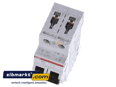 View up front ABB Stotz S&J 2CDS252001R0165 Miniature circuit breaker 2-p B16A
