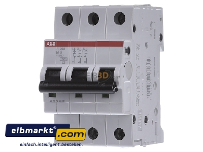 Front view ABB Stotz S&J S 203-B 6 Miniature circuit breaker 3-p B6A
