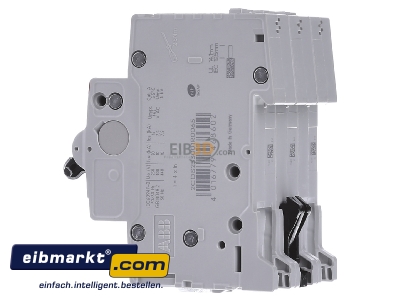 View on the right ABB Stotz S&J S 203-B 6 Miniature circuit breaker 3-p B6A
