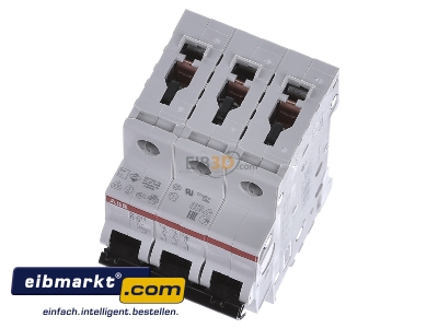 View up front ABB Stotz S&J S 203-B 6 Miniature circuit breaker 3-p B6A
