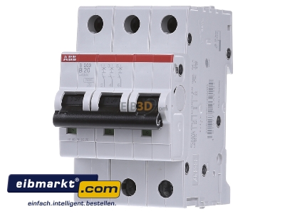 Front view ABB Stotz S&J S 203-B 20 Miniature circuit breaker 3-p B20A - 
