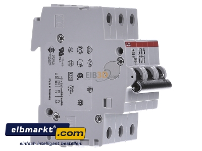 View on the left ABB Stotz S&J S 203-B 32 Miniature circuit breaker 3-p B32A
