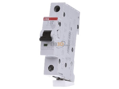 Front view ABB S201-C8 Miniature circuit breaker 1-p C8A 
