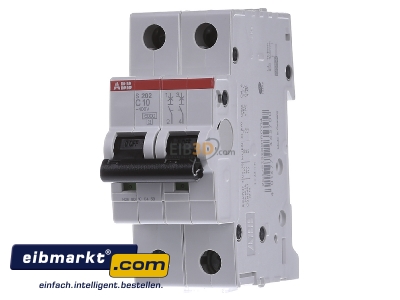 Front view ABB Stotz S&J S 202-C 10 Miniature circuit breaker 2-p C10A
