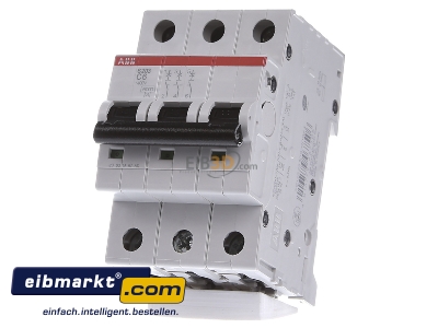 Front view ABB Stotz S&J 2CDS253001R0064 Miniature circuit breaker 3-p C6A
