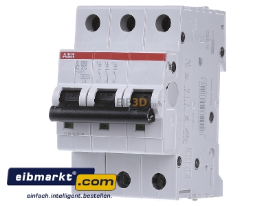 Front view ABB Stotz S&J S 203-C 25 Miniature circuit breaker 3-p C25A - 
