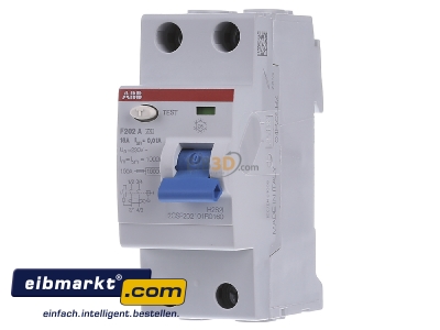 Front view ABB Stotz S&J F 202A-16/0,01 Residual current breaker 2-p 16/0,01A
