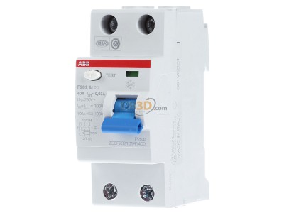 Front view ABB F202A-40/0,03 Residual current breaker 2-p 
