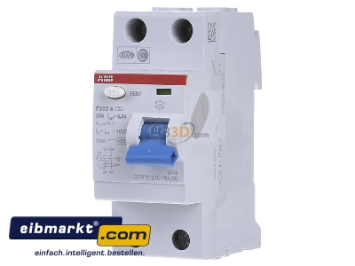 Front view ABB Stotz S&J F 202A-25/0,3 Residual current breaker 2-p 25/0,3A - 
