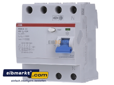 Front view ABB Stotz S&J F 204A-40/0,3 Residual current breaker 4-p 40/0,3A
