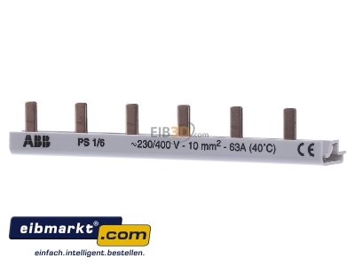 Front view ABB Stotz S&J PS 1/6 Phase busbar 1-p 10mm 108mm
