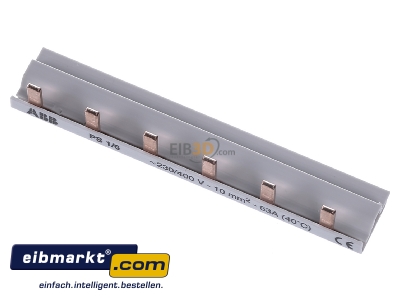 View up front ABB Stotz S&J PS 1/6 Phase busbar 1-p 10mm 108mm
