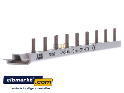 View on the left ABB Stotz S&J PS 1/9 Phase busbar 1-p 10mm 162mm
