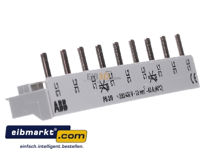 View on the left ABB Stotz S&J PS 3/9 Phase busbar 3-p 10mm² 162mm 
