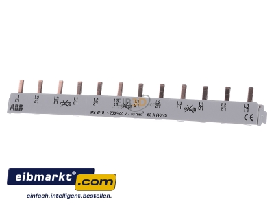 Frontansicht ABB Stotz S&J PS 3/12 fix Sammelschiene n.ablngbar 