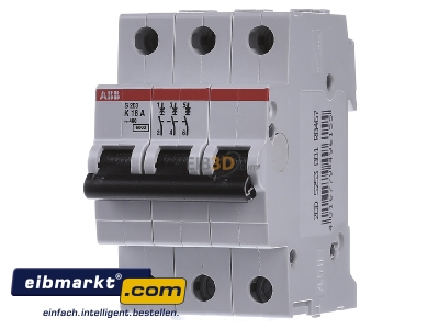 Front view ABB Stotz S&J S 203-K 16 Miniature circuit breaker 3-p K16A
