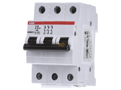 Front view ABB Stotz S&J S203-K32 Miniature circuit breaker 3-p K32A 
