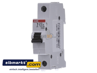 Front view ABB Stotz S&J S 201-K 20 Miniature circuit breaker 1-p K20A
