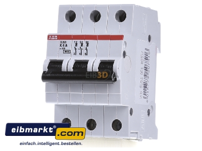 Front view ABB Stotz S&J S 203-K 4 Miniature circuit breaker 3-p K4A - 
