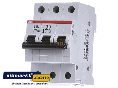 Frontansicht ABB Stotz S&J S 203-K 25 Sicherungsautomat K,6kA,25A,3P 