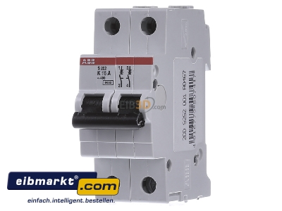 Front view ABB Stotz S&J S 202-K 16 Miniature circuit breaker 2-p K16A
