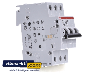 View on the left ABB Stotz S&J S 203-B 50 Miniature circuit breaker 3-p B50A - 
